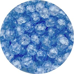 100pcs Crackle Glass Beads 8mm Crystal Glass Beads for Jewelry Making Round Spacer Beads Glass Crafts Beads Bulk Beads for Necklace Bracelet Earrings DIY Jewelry Crafts Making (White)
