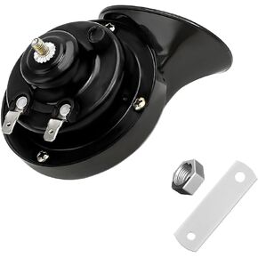 300DB Super Loud Car Horn, 12V Waterproof Durable Auto Air Electric Snail Horn, Vehicle Air Horn Replacement for Motorcycle, Truck, Bike, Boat, Universal Car Accessories (Black)