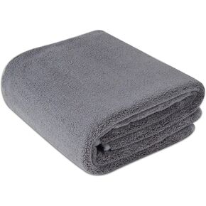 Amazon Basics Microfiber Towels for Cars, Drying Towel, Cleaning Cloth, 36"L x 25"W, Gray