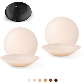 Niidor Nipple Covers Pasties 2 Pairs, Invisible Silicone Breast Petals Reusable Nipple Pads Coverups No Show Pasties