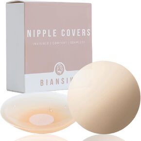 Nipple Covers 2 Pairs, Adhesive Silicone Nipple Pasties, Reusable Breast Petals