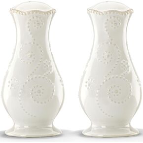 Lenox French Perle White Tall Salt and Pepper Set -