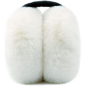 FSTEOE Women Winter Ear Muffs Foldable Girl Ear Warmer Fashion Furry Earmuff Soft Ear Cover Cold Weather