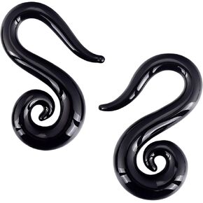 Oyaface 2 PCS Seahorse Shaped Glass Ear Tapers Plugs 8G-2G Handmade Hanger Gauges Piercing Jewelry Set
