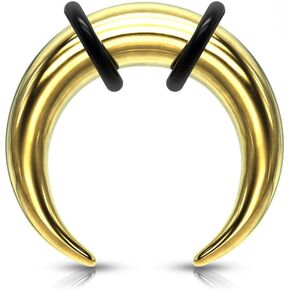 10g Gold Septum Pincher Ring Stretching Ear Plugs Tapers Horseshoes Gauges Earring gauging nose 2.4mm