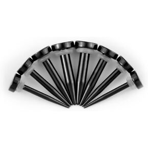 Stainless Steel Stretching Kit Short Taper Expander O-Ring Round | Flat Top Body Piercing Jewelry Small Size Black | Silver Set