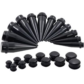Oyaface 24PC Big Gauges Kit Ear Stretching 00G-20mm Acrylic Taper Plug Tunnels Piercing Kits