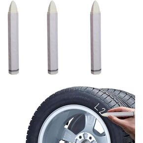 3 Pcs Car Paint Marker, Car Tire Crayon Marker, Anti-Scratch Tire Marker Tire Marker Pens for Wood Portable Car Paint Pen, Tire Chalk Paint Stick,Tire and Metal, Markers and Daubers Painting（White）