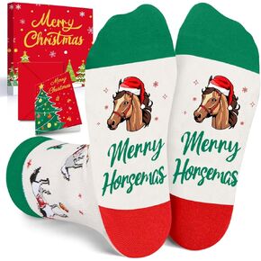 HAPPYPOP Christmas Gifts for Kids Men Women - Horse Stockings Xmas Stocking Stuffers for Horse Lovers