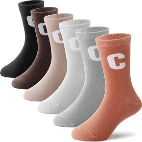 Anlisim Kids Boys Girls Crew Dress Cotton Breathable Socks Colorful Stripes Design For Youth Teen 6 Pairs