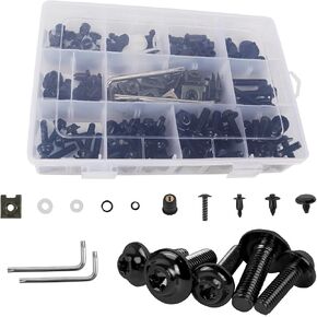 CHIFUN Motorcycle Fairing Bolt Kit Purple M5 M6 Stainless Steel Screws Assortment Kit Plastic Grommets Nuts Washers Clips Universal for Sport Dirt Bike Bodywork Fairing Windscreen in Saudi Arabia