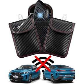 Faraday Key Fob Protector (3 Pack), Key Fob Signal Blocker Pouch, Faraday Bags Signal Blocking Security Pouch Anti-Theft Anti-Hacking Car Keys Fob Case Prevent Keyless Car Theft