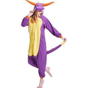 Adult Onesie Pajamas - Unisex Halloween Animal Cosplay Costume Sleepwear - Comfy One-Piece Suit for Men & Women