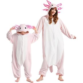 DarkCom Kids Animal Onesie,Women and Mens Cosplay Axolotl Onesie Halloween Costume Christmas Pajamas Sleepwear