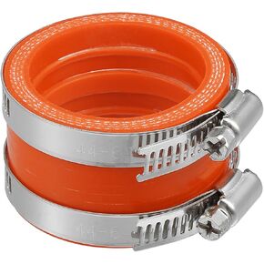 ACROPIX 40mm ID Rubber Red Motorcycle Carburetor Adapter Inlet Intake Pipe Manifold Adapter Boot Sleeve Interface with Clamps - Pack of 2