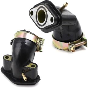 Minho 2Pcs GY6 50CC Carburetor Intake Manifold in Rubber Material Compliant with Euro II standards,Dual Intake Pipe