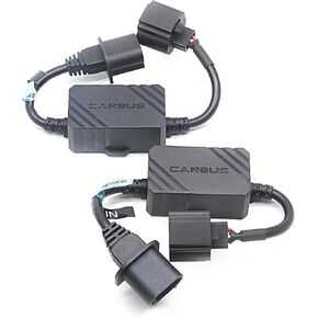 TECHMAX 9008 H13 LED جهاز فك ترميز ضوء الضباب في Canbus، حزام مضاد للوميض، مانع تحذير مقاوم خالٍ من الأخطاء، حزمة من 2
