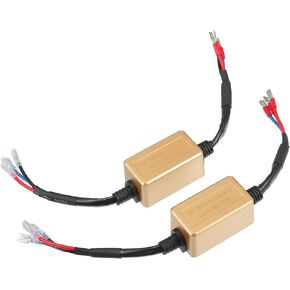 LED Car Headlight Canbus Decoder C16 H15 Error Free Warning Resistors Decoder Replacement Anti Flicker Resistor Plastic Black (Set of 2)