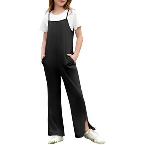 blibean Teen Girls 2025 Fashion Sleeveless Jumpsuits Kids Strap Pockets Romper Size 6-15 Years