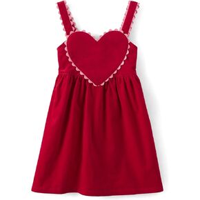Gymboree,and Toddler Embroidered Sleeveless Skirtall Jumpers,Ruby Valentine,4T