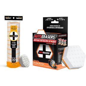 SneakERASERS Instant Sole and Sneaker Cleaner, Premium, Disposable, Dual-Sided Sponge for Cleaning, AutoERASERS™ Instant Detailing Car Bikes Wash Sponge, Non-Scratch Car Cleaning Sponge