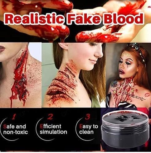Go Ho Blood Splatter Fake Blood Washable(2.1 oz),Halloween Fake Blood Spray Eye Blood Drops Body Paint,Fake Blood for Clothes and Zombie Monster Vampire Clown Costume Cosplay Makeup,1PC in Saudi Arabia