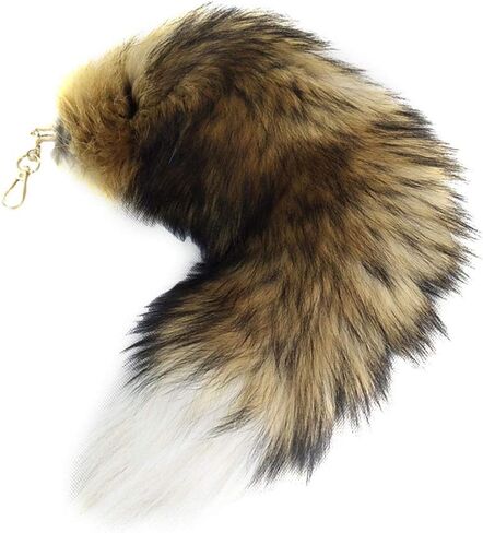 Fluffy Therian fox Tail Keychain - Soft Fur, Realistic Colors, Durable, Perfect for Cosplay, Renaissance Fairs in Saudi Arabia