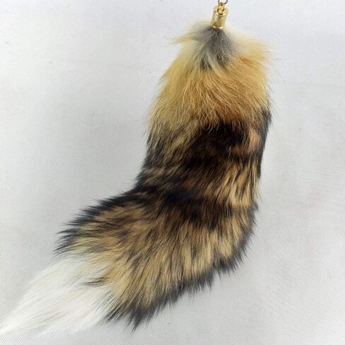 Fluffy Therian fox Tail Keychain - Soft Fur, Realistic Colors, Durable, Perfect for Cosplay, Renaissance Fairs in Saudi Arabia