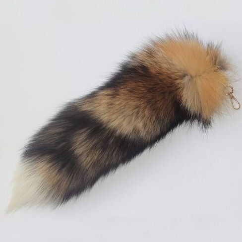 Fluffy Therian fox Tail Keychain - Soft Fur, Realistic Colors, Durable, Perfect for Cosplay, Renaissance Fairs in Saudi Arabia