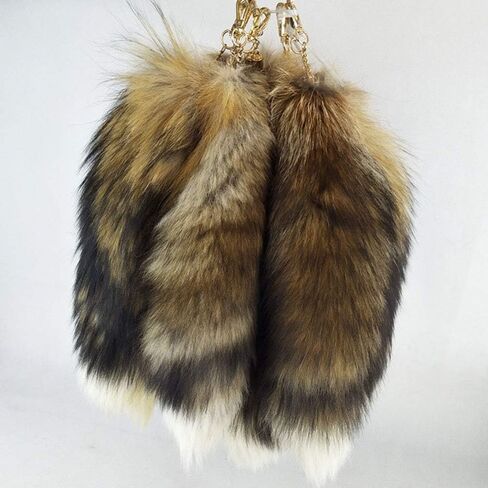 Fluffy Therian fox Tail Keychain - Soft Fur, Realistic Colors, Durable, Perfect for Cosplay, Renaissance Fairs in Saudi Arabia