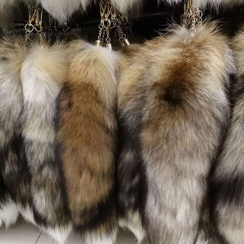 Fluffy Therian fox Tail Keychain - Soft Fur, Realistic Colors, Durable, Perfect for Cosplay, Renaissance Fairs in Saudi Arabia