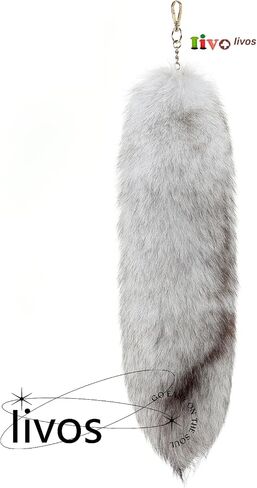 Fluffy Therian fox Tail Keychain - Soft Fur, Realistic Colors, Durable, Perfect for Cosplay, Renaissance Fairs in Saudi Arabia