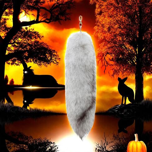Fluffy Therian fox Tail Keychain - Soft Fur, Realistic Colors, Durable, Perfect for Cosplay, Renaissance Fairs in Saudi Arabia