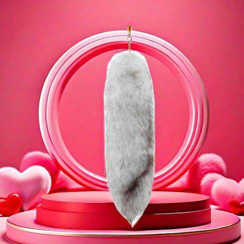 Fluffy Therian fox Tail Keychain - Soft Fur, Realistic Colors, Durable, Perfect for Cosplay, Renaissance Fairs in Saudi Arabia