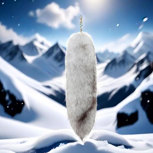 Fluffy Therian fox Tail Keychain - Soft Fur, Realistic Colors, Durable, Perfect for Cosplay, Renaissance Fairs in Saudi Arabia
