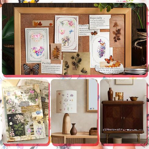 WANDIC 16 Sheets Rub On Transfer Sticker, Butterflies DIY Transfer Decals Waterproof Flowers Scrapbook Stickers for Card Making Greeting Cards Gift Wrapping Home Decoration,4 * 6in in Kuwait