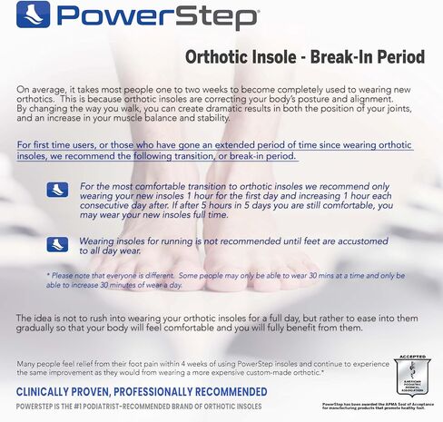 PowerStep Pinnacle Insoles - Orthotics for Plantar Fasciitis Relief - Full Length Orthotic Insoles for Arch Support with Moderate Pronation - #1 Podiatrist Recommended (M 10-10.5 W 12) in Saudi Arabia