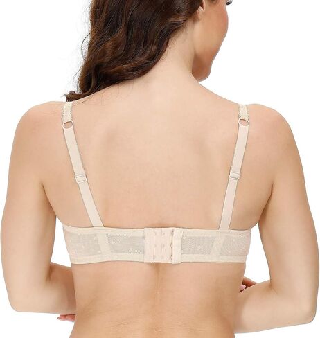 Vogue's Secret Women's Sexy Sheer Mesh See Through Bra Non Padded Unlined Lace Bralette Underwire Bras in Saudi Arabia