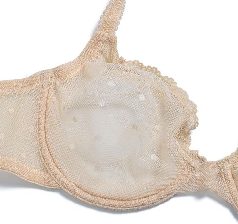 Vogue's Secret Women's Sexy Sheer Mesh See Through Bra Non Padded Unlined Lace Bralette Underwire Bras in Saudi Arabia
