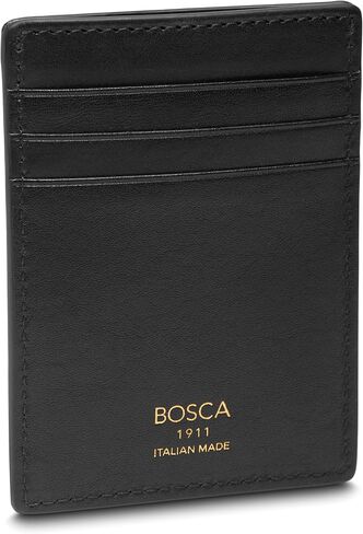 Bosca Dolce مشبك نقود من الجلد الإيطالي ومحفظة جيب أمامية للرجال - محفظة بمشبك مغناطيسي مخيطة يدويًا، لمسة نهائية فاخرة من إيطاليا Dolce باللون البني الداكن غير اللامع in Kuwait