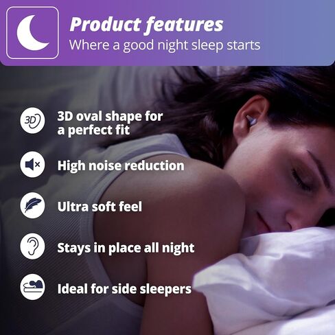 Alpine SleepDeep Multisize - Soft Ear Plugs for Sleeping and Concentration - New 3D Oval Shape and Noise Reducing Gel for Better Attenuation - 27dB - Ideal for Side Sleeper - 2-Pair Reusable: S + M/L in Kuwait