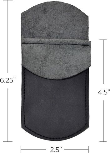 Hide & Drink, Pocket Protector, Pencil Pouch, Pen Holder for Shirt Pockets, Lab Coats, Backpacks, Office & Work Essentials, Full Grain Leather, Handmade, Charcoal Black in Kuwait