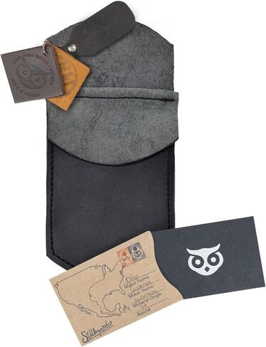 Hide & Drink, Pocket Protector, Pencil Pouch, Pen Holder for Shirt Pockets, Lab Coats, Backpacks, Office & Work Essentials, Full Grain Leather, Handmade, Charcoal Black in Kuwait