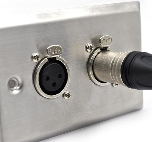 (2 Pack) Stainless Steel Dual XLR Wall Plate, Audio Speakers with 2 XLR Male Connectors, Silver in Kuwait