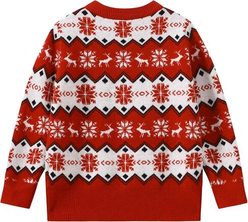 Kids Boys Girls Christmas Sweaters Holiday Unisex Sweater Crewneck Xmas Party Knit Reindeer Snowflakes Pullover in Kuwait