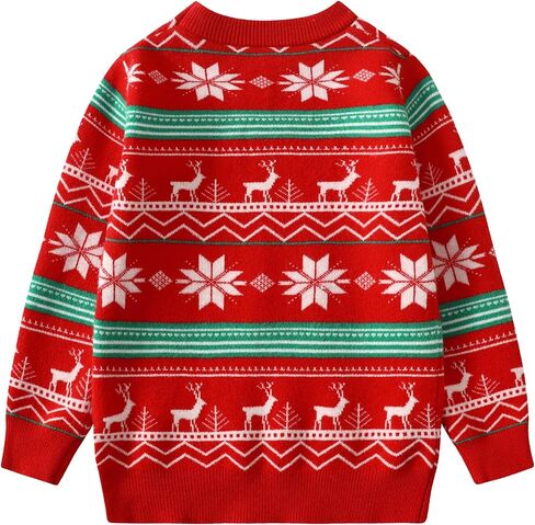 Kids Boys Girls Christmas Sweaters Holiday Unisex Sweater Crewneck Xmas Party Knit Reindeer Snowflakes Pullover in Kuwait