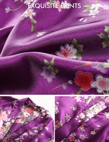 12 Pieces Girls Kids Silky Satin Solid Color Short Kimono Robes for Wedding Birthday Slumber Spa Party in Kuwait
