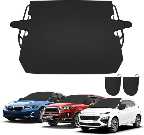 Car Windshield Blanket for Ice and Snow, Anti-Theft Windshield Cover for Ice and Snow with Side Mirror Covers, All-Seasons Windshield Cover Sunshade Fit Cars SUVs Trucks Vans (66.5" x 49.2") in Saudi Arabia