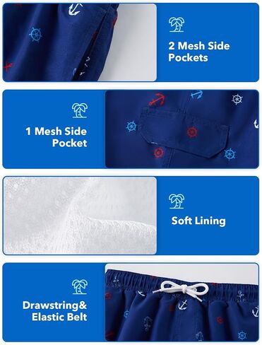 Angel season Boys Swim Trunks with UPF 50+ Kids Board Shorts Quick Dry Youth Swimsuit Teen Boy Swimwear Sizes 7-14 Years in Kuwait