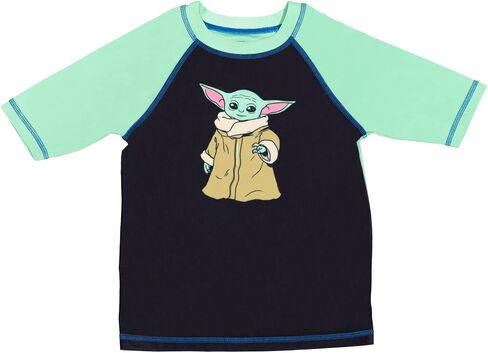 STAR WARS The Mandalorian The Child Pullover Rash Guard and Swim Trunks Outfit Set Little Kid to Big Kid in Kuwait
